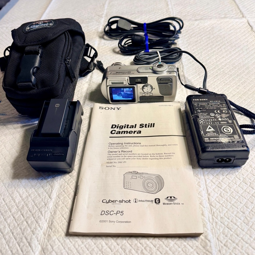 Sony Silver Cyber-shot DSC-P5 Digital Camera with Accessories
